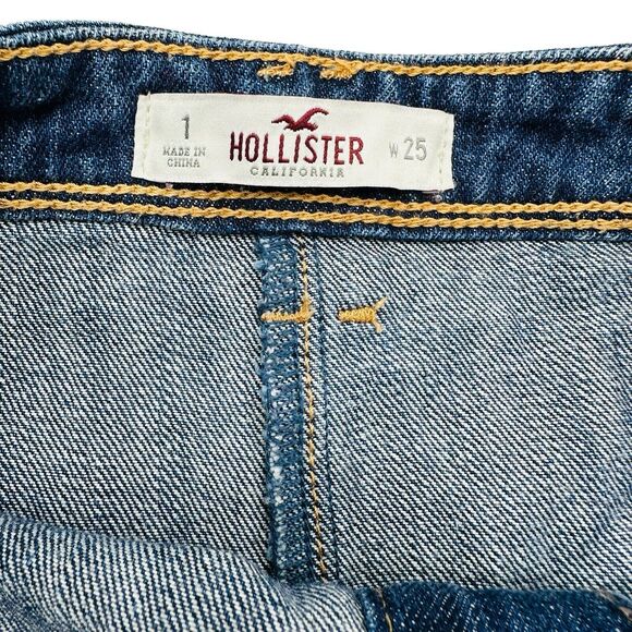 Hollister Denim Mini Skirt 13.5 Inch Length Button Closure Womens Size 1 Blue - Picture 5 of 6